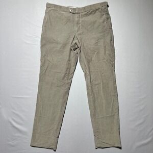 ISAIA Napoli Mens‎ Brown Corduroy Mid Rise Adjustable Waist Corduroy Pants 52R